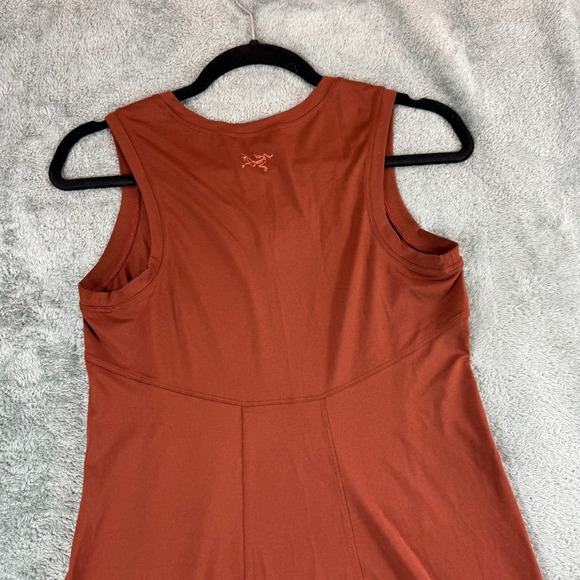 Arcteryx Womens S P Rust Orange Sleeveless V Neck Athletic Dress Zip Pocket - Picture 10 of 12